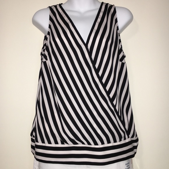 White House Black Market Tops - WHBM Cross Front Sleeveless Blouse
